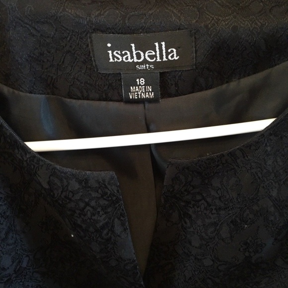 Isabella Suits Black Skirt & Jacket Floral Sz 18 - Picture 5 of 5